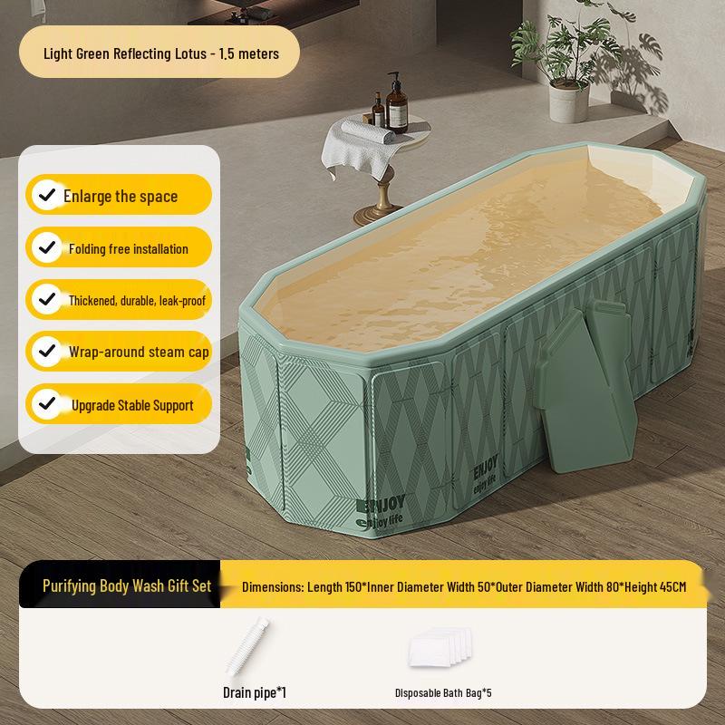 Foldable Full Body Bath Tub for Adults & Couples - Compact Household Bath Basin & Children's Sitz Bath