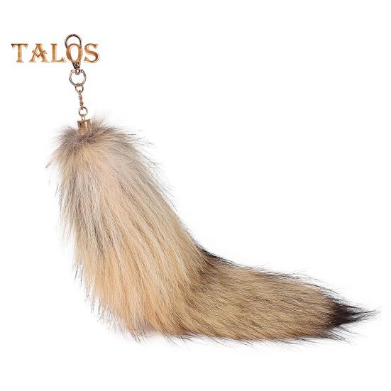 Fuskrävsvans Nyckelring Hänge Handgjord Fuskpäls Svans Cosplay Renässans Furry Svans Handväsketillbehör
