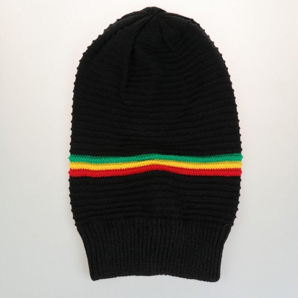 Striped Color Jamaica Knitted Hat Hip Hop Hat Skull Caps Weaving Reggae Hat Winter Autumn