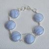 Blue Lace Agate Bracelet, 925 Sterling Silver Bezel Bracelet, Wedding Gift, Round Agate Bracelet, Handmade Bracelet, Gift for her