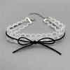 White Lace Bow Choker Clavicle Necklace Korean Style Sweet Women Neck Jewelry