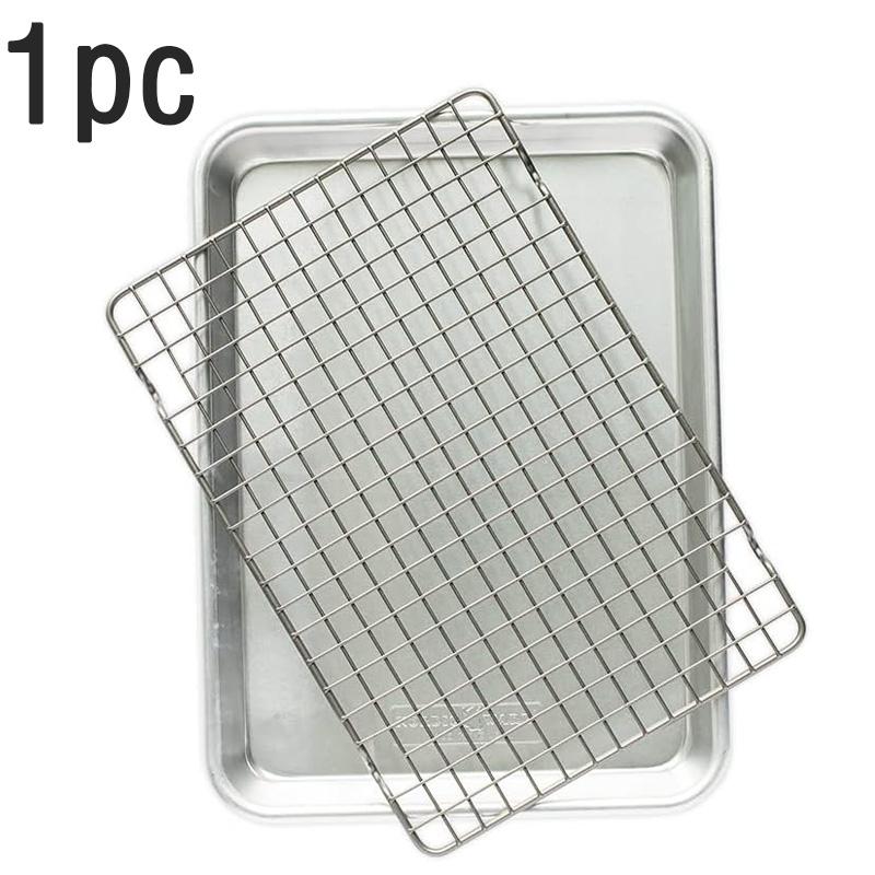 

Baking Pan with Drain Rack, 430 Stainless Steel Oven Cookie Sheet for Roasting, Grilling & Food Preparation United States