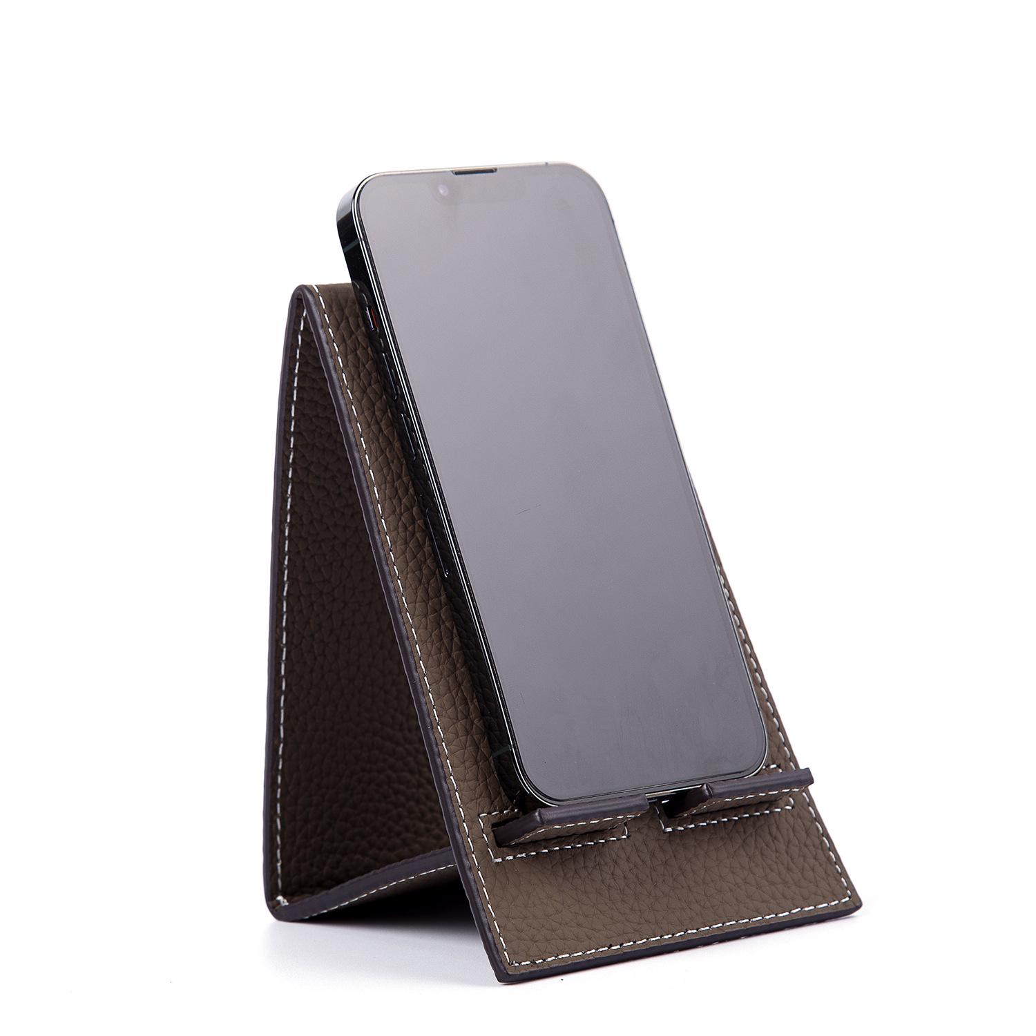 

Handcrafted Cowhide Phone & Tablet Stand for Desk хакі