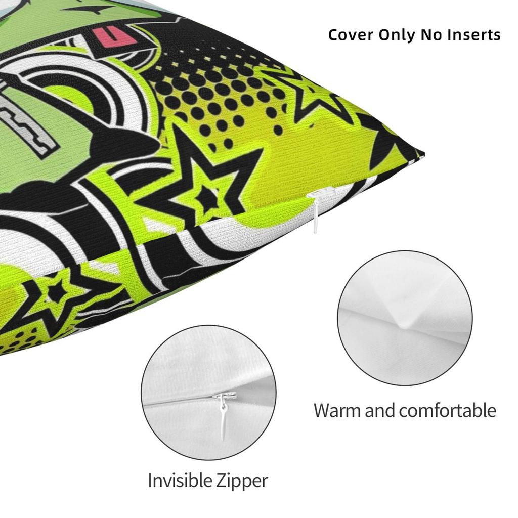 Invaders Zims Cartoon Square Pillow Case Cushion Covers Funny Zippered Decor Throw Pillow Case Cover For Home 40X40Cm