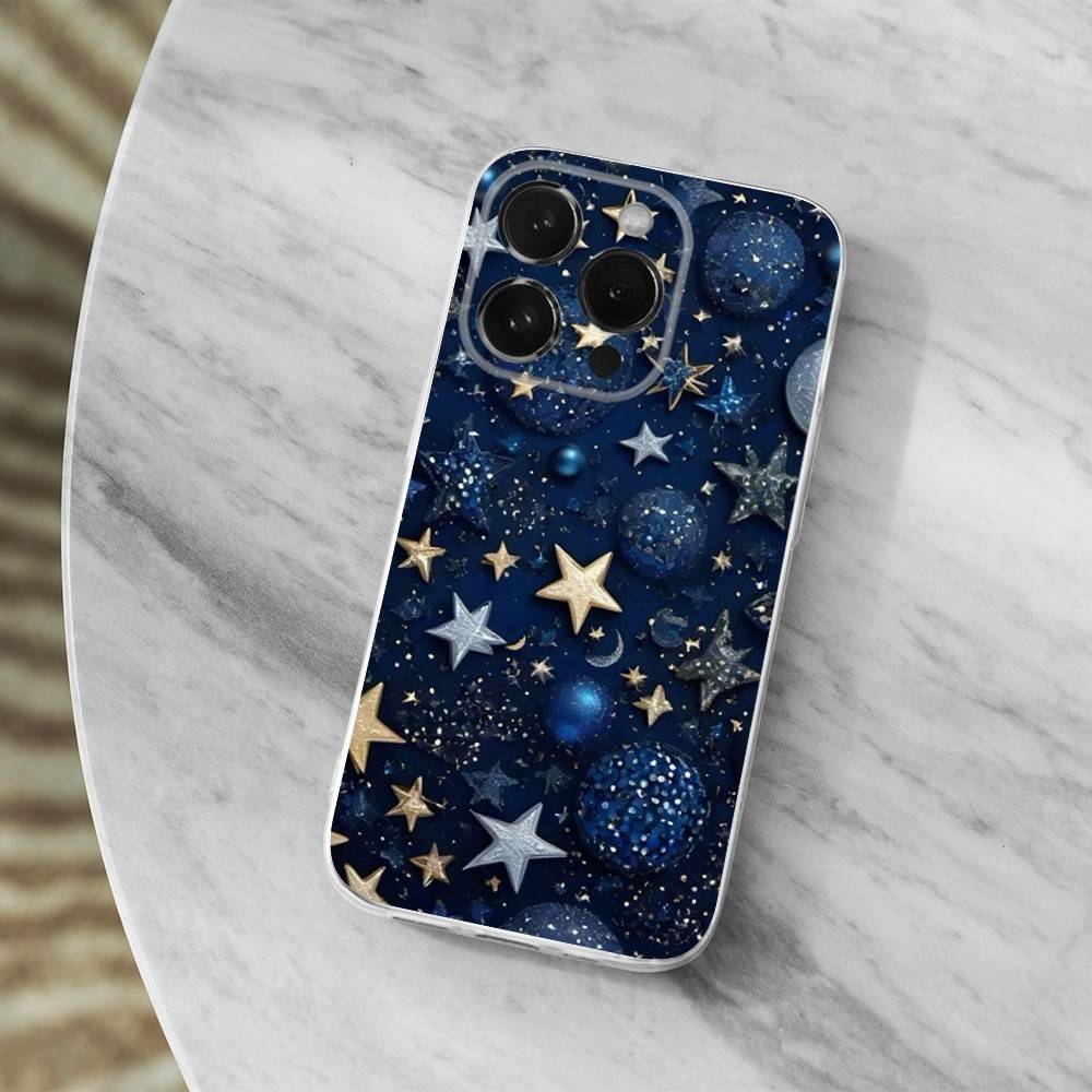Christmas Art Decorations For iPhone 16,13,12,11,17,14,15,Pro,Max,Plus,X,XS,XR,SE,Mini Transparent Soft silicone Case