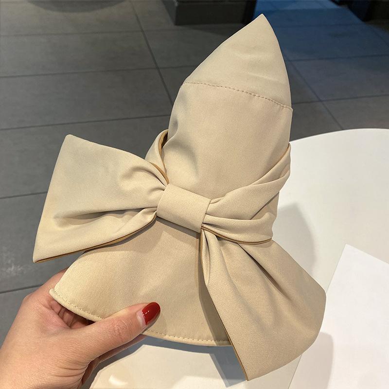 Simple fisherman's hat Children's flat-top sunshade sunscreen hat New bow sun hat Beach basin hat