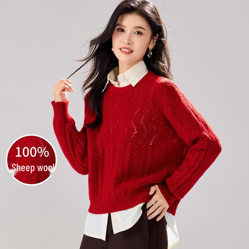 Women's 100% Merino Wool Round Neck Sweater