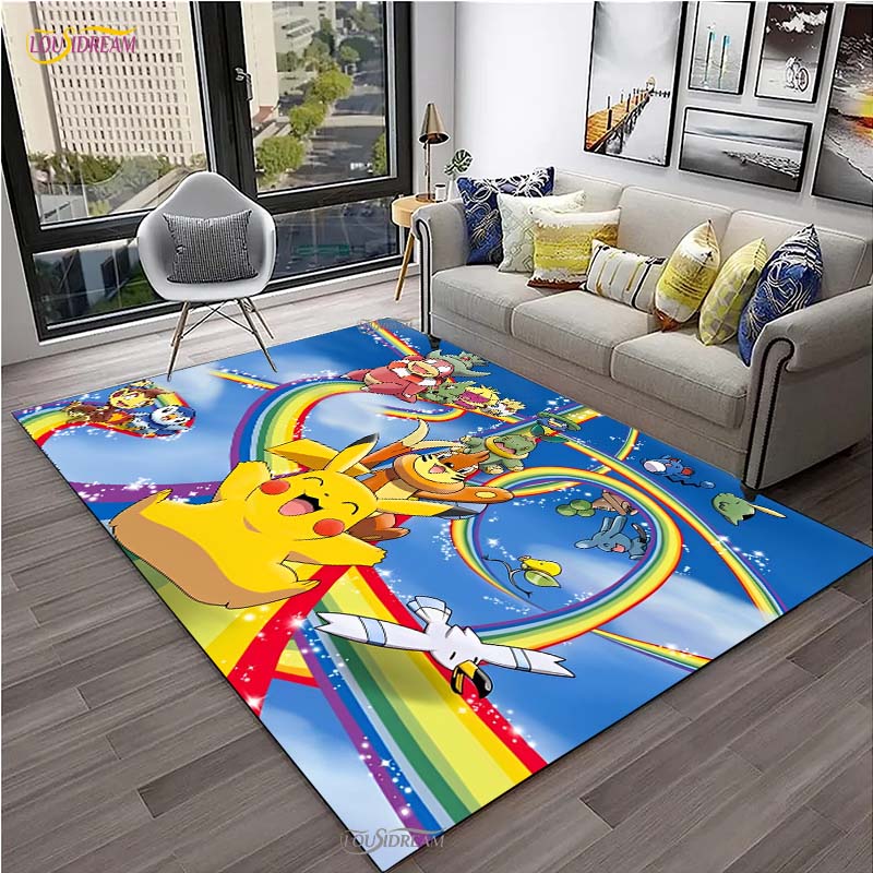 Pokemon Pikachu Κινούμενα Σχέδια Anime Χαριτωμένο Χαλί για Σαλόνι Υπνοδωμάτιο Χαλί Κουζίνας Πόρτας Παιδικό Αντιολισθητικό Πατάκι Δαπέδου Alfombra Δώρο Γενεθλίων