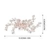 Baroque Metal Leaves Bridal Pearls Hair Comb Elegant Wedding Hairstyle Ornament for Bride Wedding Ceremony Banquet Formal Party