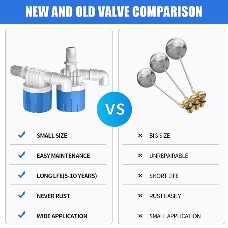 Automatic Water Level Control Valve Float Valve For Water Tank Water Stopper For Tank Automatic Plastic Float Valve