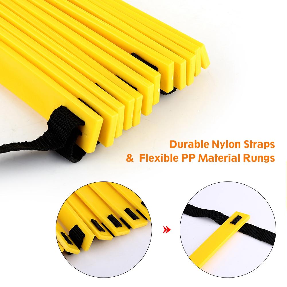 Kit Scară de Antrenament Viteză Agilitate 12 Trepte Plate Ajustabile și 10 Conuri (Galben portocaliu) pentru Fo