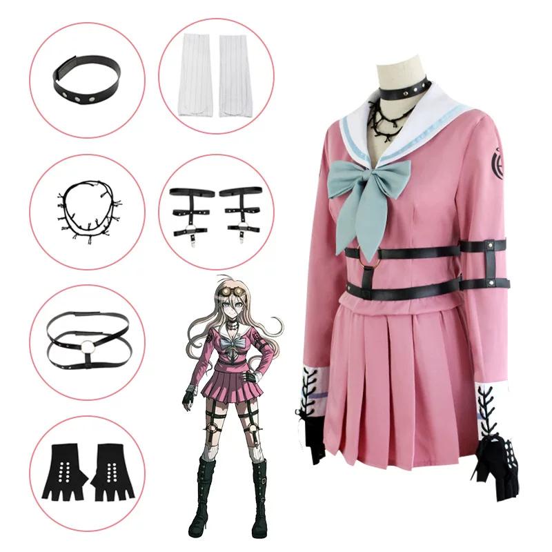 

Anime Danganronpa V3 MiuIruma Cosplay Costume Women Dress Girls Uniforms Clothing Cosplay Halloween XXXL рожевий