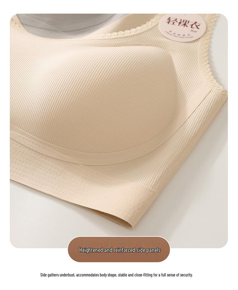 Women's Push-Up Camisole Bra: Seamless, Anti-Sagging, Comfortable Side Support for Spring & Summer.