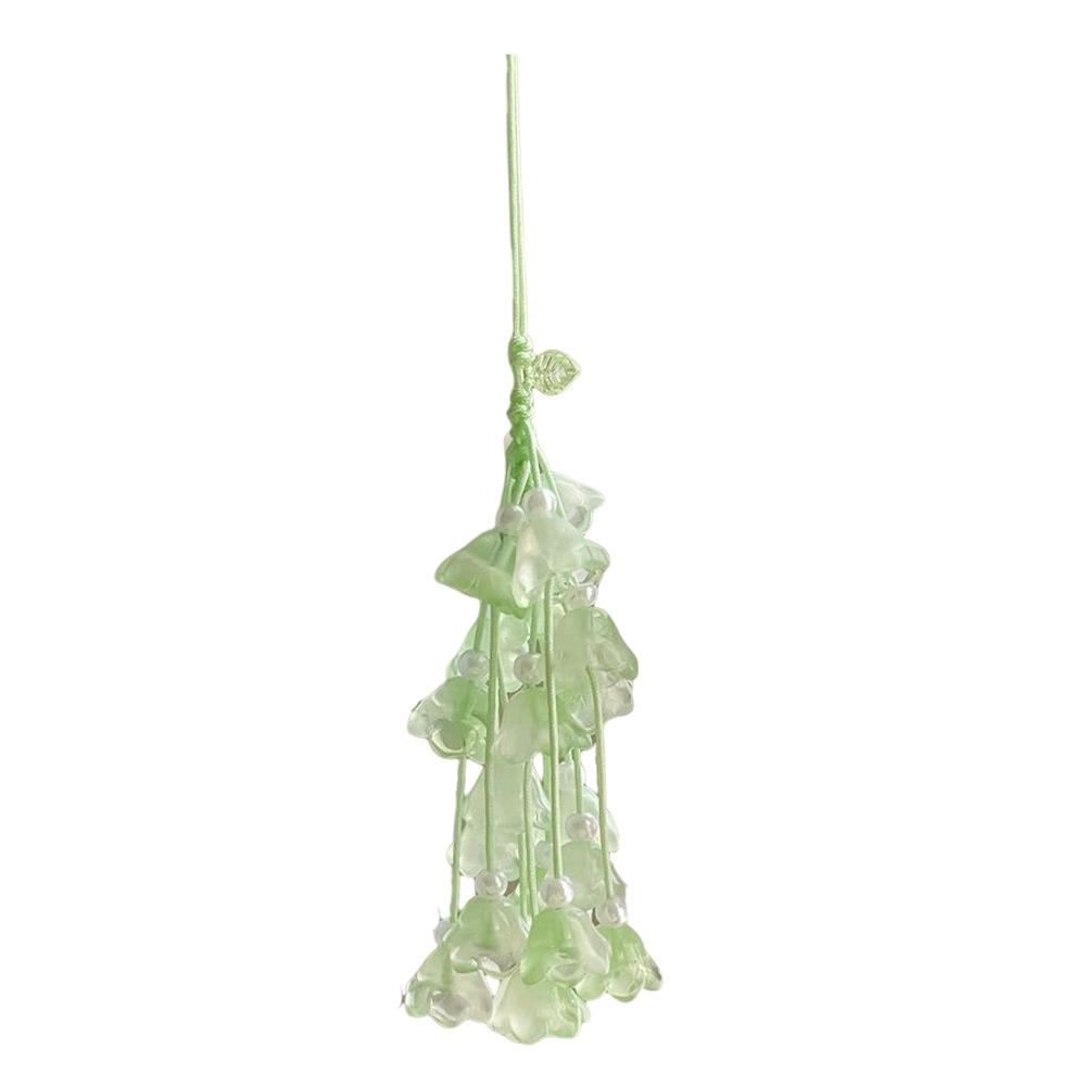 Transparent Car Hanging Ornament Crystal Flower Bellflower Flower Car Ornament Wrist Strap