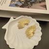 Light Luxury Fashion Women's Stud Earrings Personalized Fan-shaped Exaggerated Design Earrings Gold Electroplating High-end Earrings