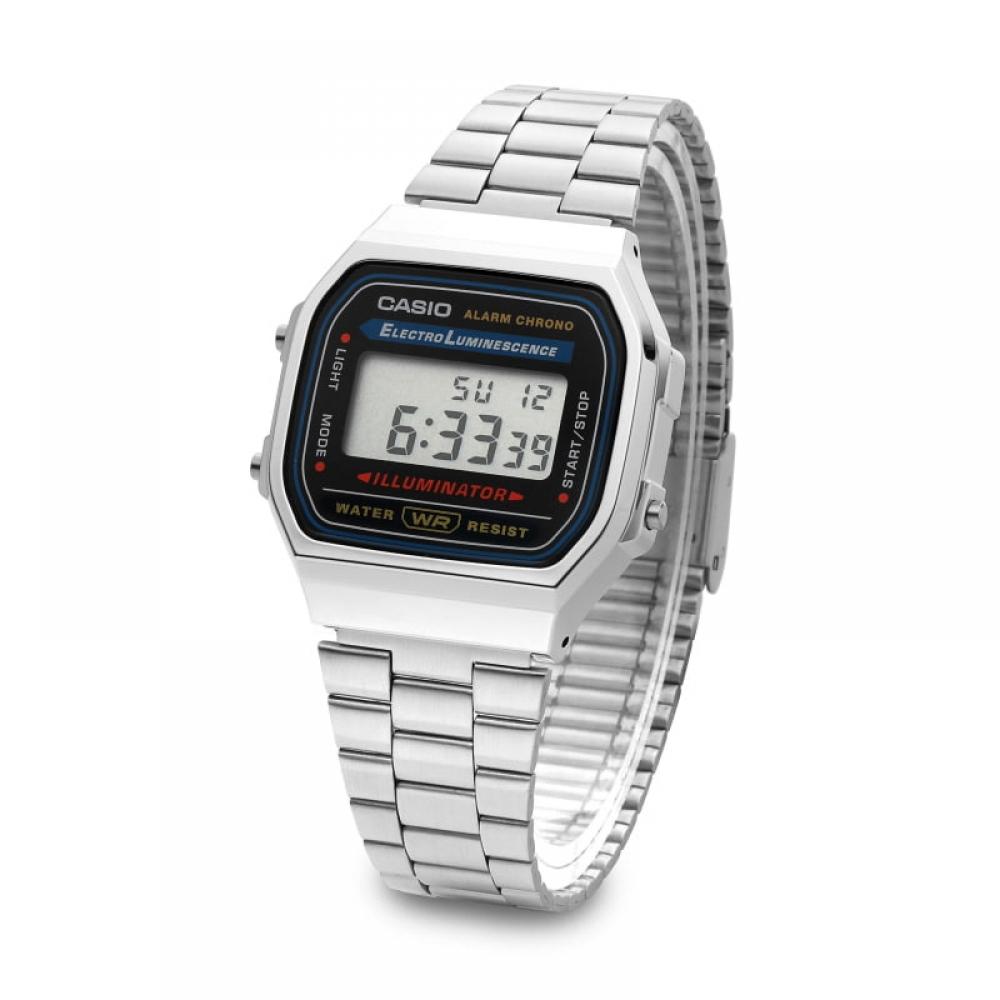 Casio A168wa 1wdf  A168wa 1w  Montre Métal Carrée Numérique Vintage Rétro Public