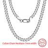 EFFIE QUEEN Real 925 Sterling Silver Diamond Cut Twist Rope Figaro Cuban Snake Bead Box Link Chain Necklace DIY Fine Jewelry SC