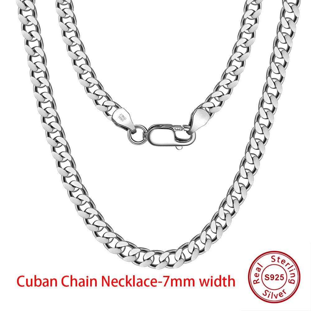 EFFIE QUEEN Real 925 Sterling Silver Diamond Cut Twist Rope Figaro Cuban Snake Bead Box Link Chain Necklace DIY Fine Jewelry SC