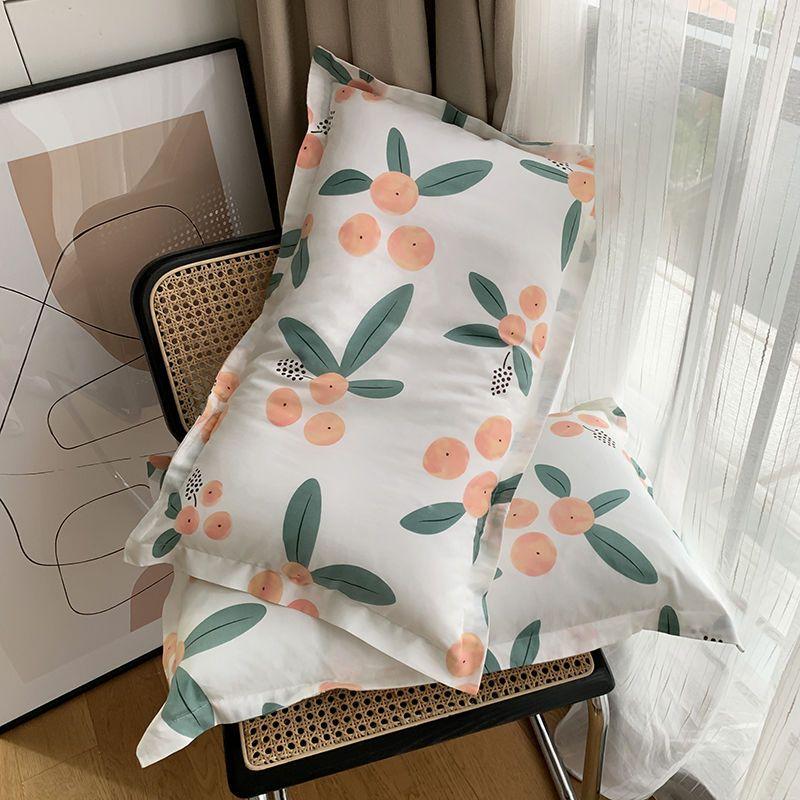 2 Stück Reine Baumwolle Kissenbezug Studentenwohnheim Nicht-Pilling Nicht-Ausbleichend Weiche Cartoon Kissenbezüge