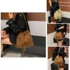 Pu Material Fringe Water Bucket Shoulder Bag With Zipper Pocket For Women