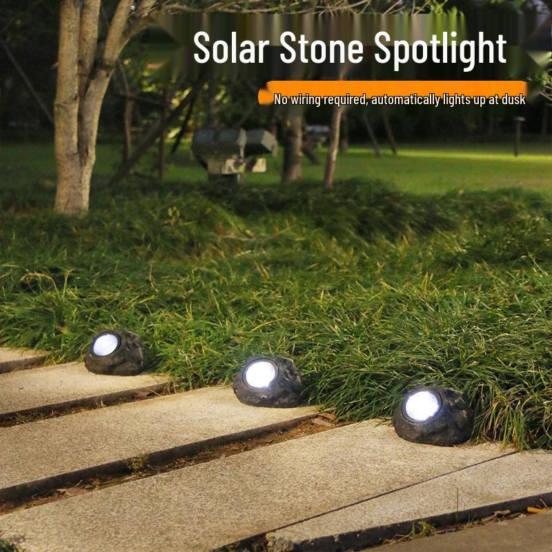 Temu Solar LED Stone Spotlight for Outdoor Garden and Courtyard Decoration