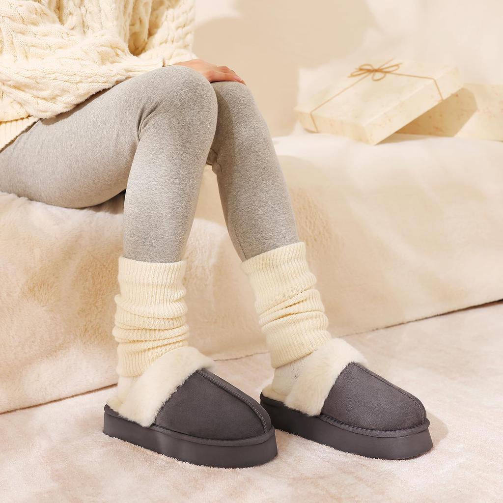 Fashion Shevalues Winter Fuzzy Women Slippers Fashion Fur Slippers Soft Thick Sole House Slippers Outdoor Anti-Slip Fluffy Furry Slipper