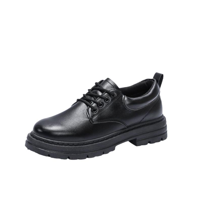 Men‘s Shoes Business Waterproof Black Leather Shoes Men Versatile Thick-Soled Board Shoes Spring Work Shoes.