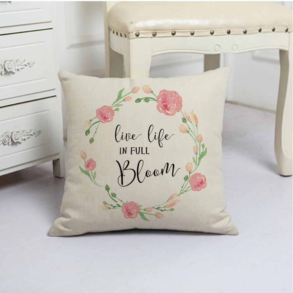 White Pumpkin Thanksgiving Garland Flax Pillow Case European and American Fashion Home