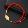 Dreamtimes Virgin Mary Gold Color Bead Cross Bracelet Amulet Medal Pendant Religious Protector Jewelry Gifts for Women Men