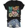 Womens V-Neck T-Shirt for Flower Graphic Tees Summer Fashion Boho Tops Shirts Casual Loose Cute Wildflower Tshirts