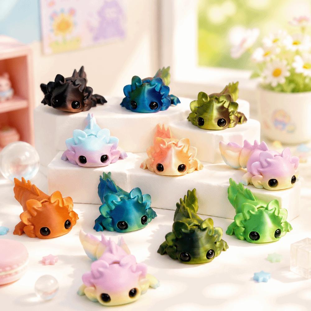 8pcs Colorful 3D Printed Salamander Creative Desk Decoration Salamander Figurine Desk Decoration