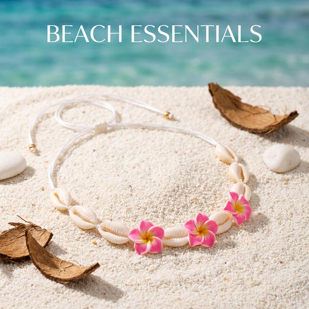 Bohemian Pink Plumeria Braided Necklace for Women Bohemia Sea Shell Hand-woven Choker Necklace Summer Beach Party Jewelry Gift