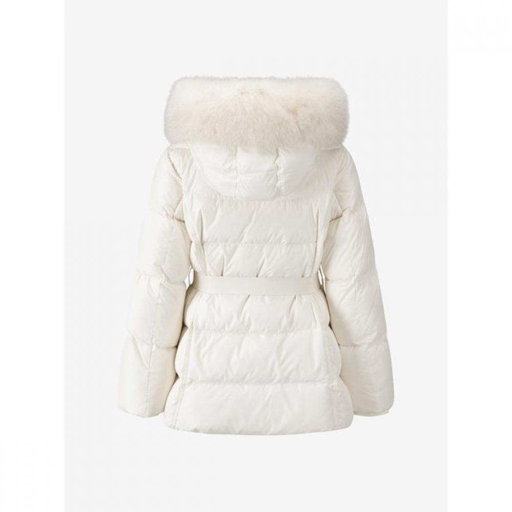 CC collect. Women S Fox Fur Belted Half Lightweight Down Cr c254pSg186