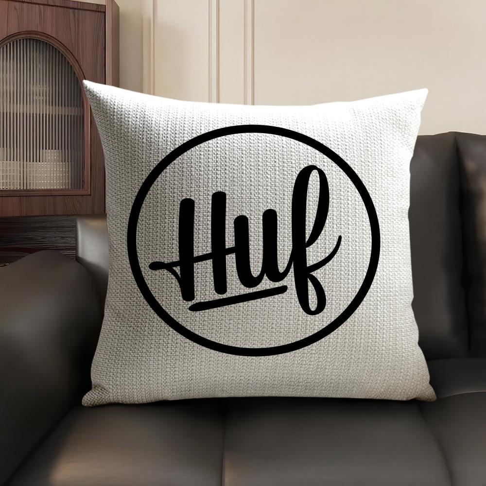 H-Huf Brand Cushion Cover Natural Linen Organic Fabric Double-Sided Printing Sofa Home Decor Gift Pillow Case