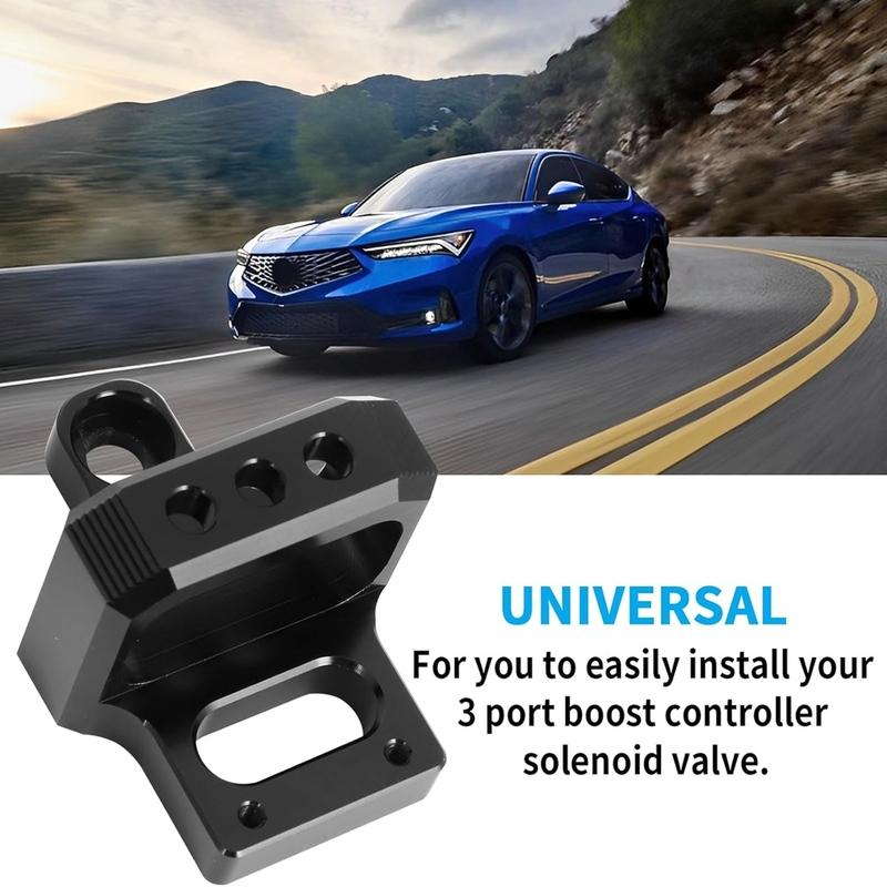 NEW-Solenoid Mounting Bracket For Mac AEM Boost Controller 3-Port, Aluminum Universal Solenoid Mounting Bracket black