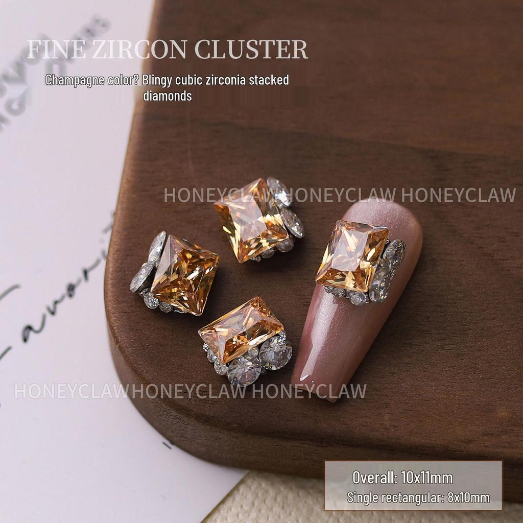 Champagne Zirconia Rhinestone Nail Art Balls - Handmade, Super Sparkle Decoration