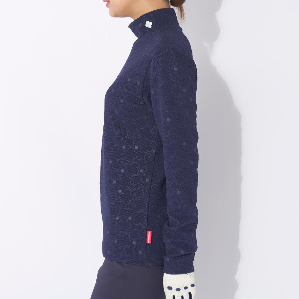 Marie Claire Women's Puffy Jacquard Mock Neck Shirt 734527