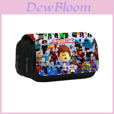 Roblox Character Print Large Capacity Pencil Case With Double Layer Storage For Students