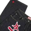Новые американские джинсы High Street Hip Hop Trendy Brand Star Letter Printing, мужские прямые повседневные широкие штанины