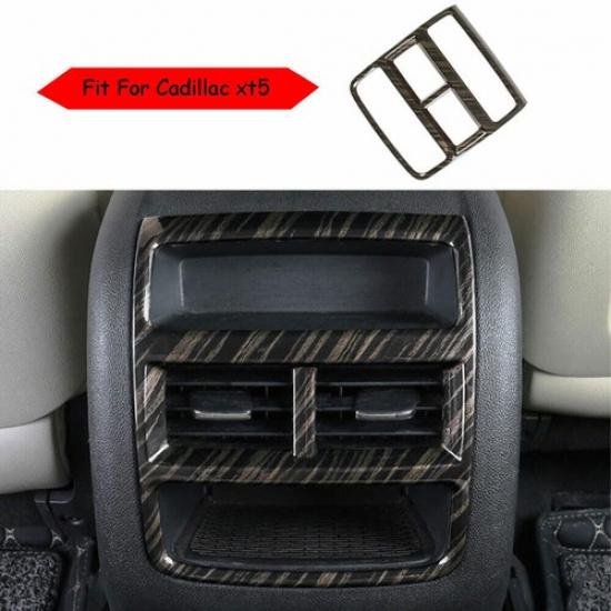Fit For Cadillac XT5 2016- Black Wood Grain Rear Air Outlet Vent Cover Trim