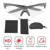 Outdoor Sunglasses Windproof UV Protection TR Ergonomics Riding Sunglasses for Hiking Children Black Frame Transparent Lens