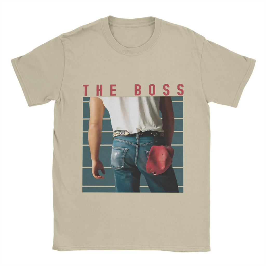 2025 Summer Mens The Boss 100 Pure Cotton Printed Tshirt Bruce Springsteens Clothing Fashion Short Sleeve Crew Neck Plus Size