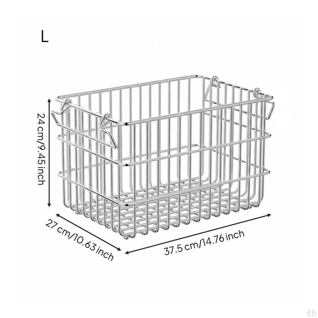 Stainless Steel Storage Basket SpaceSaving Stackable Wire Versatile for Kitchen, Pantry,