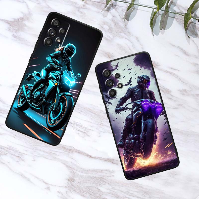 Model Rider Cool For Samsung A41 A35 A34 A33 A32 A25 A24 A23 A21s A06 A05 A04 A03 Note 10 20 Ultra 5G Black Case