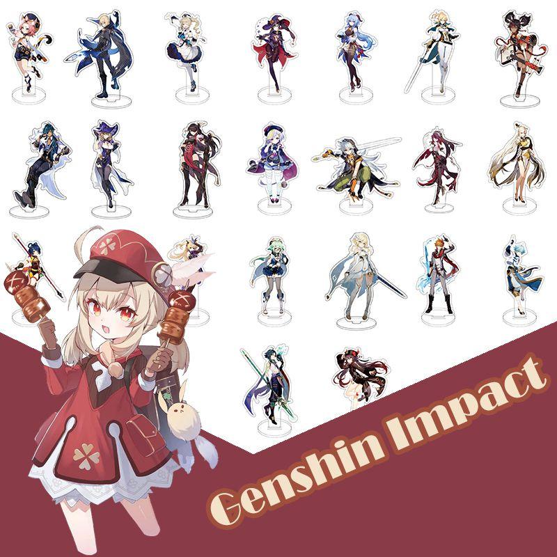 Genshin Impact Game Acrylic Figure Stand Klee Keqing Ganyu Display Desktop