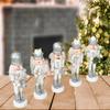 5pcs Miniature Nutcrackers Dolls Ornament Holiday Hanging Charm Wood Pendant Handmade Festival Home Embellishments