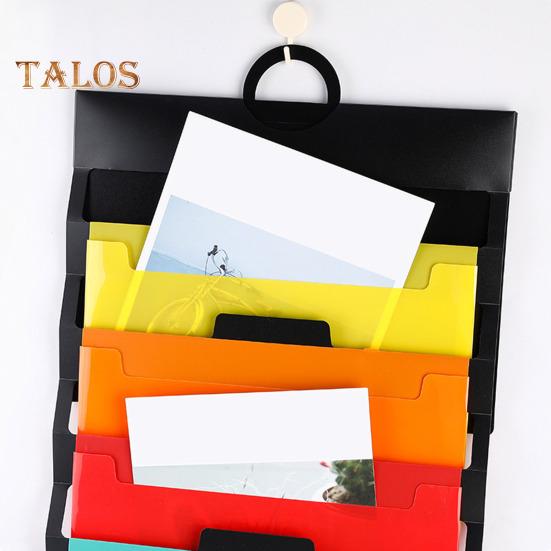 Závěsný organizér pořadačů se 6 velkými kapsami Přenosný skládací prostorově úsporný nástěnný držák pořadačů Držák na dokumenty duhové barvy