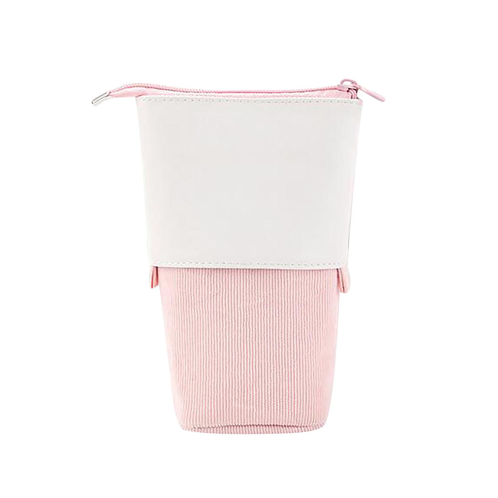 

Pen Pencil Telescopic Holder Stationery Case Corduroy Stand-up Transformer Bag розовый