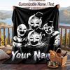 Custom Text Flannel Throw Blanket, Lightweight Cozy Bed Sofa BlanketTerrifier Art the Clown