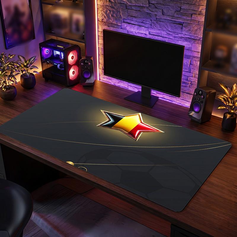 Belgium Football Crest Mouse Pad, Extended Non Slip Rubber Desk Mat for Gaming Office Laptop Fan Gift